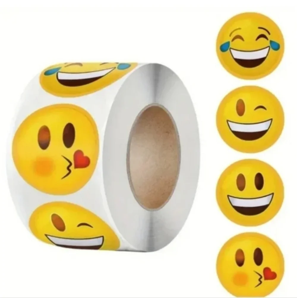 500 Pieces Roll Emoji Sealing Sticker